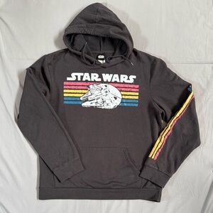 Star Wars Black Hoodie with Colorful Stripes